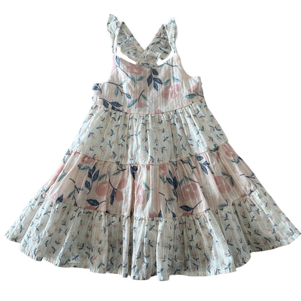 Catherine Malandrino Floral Tiered Sundress 2T, Pastel Ruffle Strap Dress